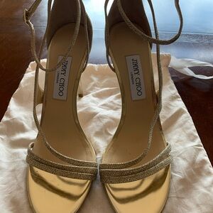 Jimmy Choo Gold Heeled Sandals
